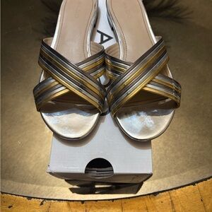 Aldo Gold and Silver Criss-Cross Sandals